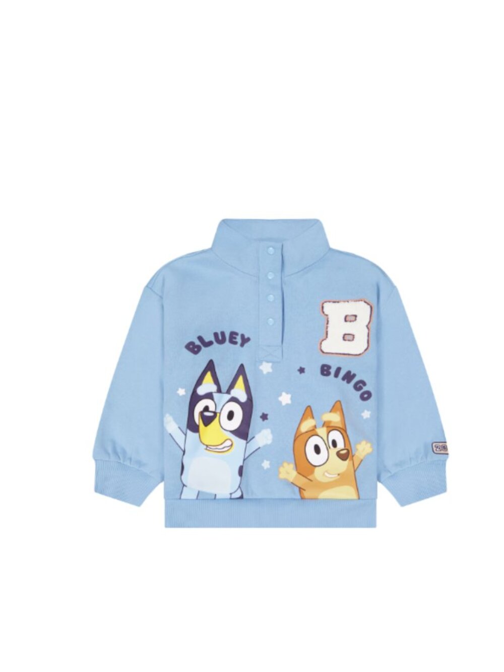 Bluey Toddler Girls Quarter Snap Fleece Pullover Blue